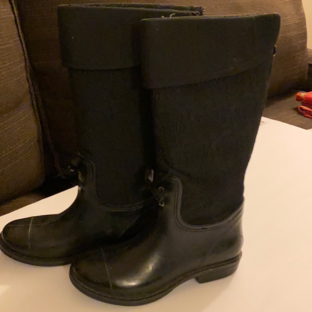 Used, Stuart Weitzman Rubber Mix Boots, Size 1